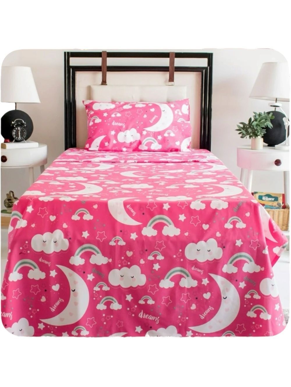 Nikki Peter Kids 100% Cotton Twin Size Sheet Set In Sweet Dreams